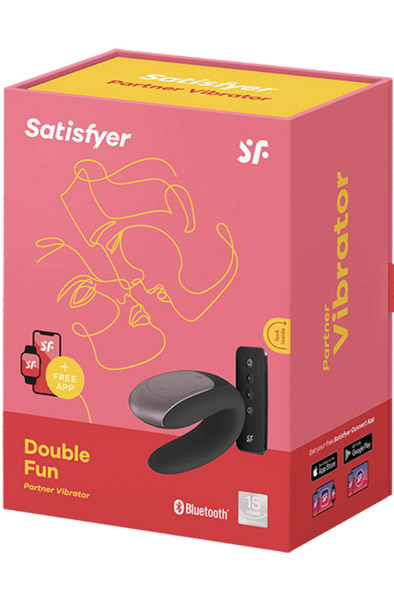 Satisfyer Double Fun Black - Pāris vibrators ar lietotņu vadību 4