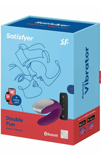 Satisfyer Double Fun Purple - Pāris vibrators ar lietotņu vadību 3