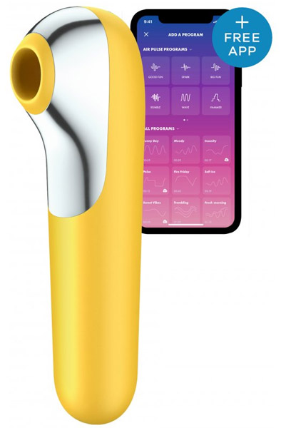 Satisfyer Dual Love Yellow - Lietotņu kontrolēts klitora stimulators 1