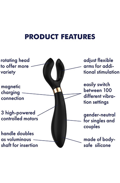 Satisfyer Endless Fun Multi-Use Vibrator Black - Pāru vibrators 2