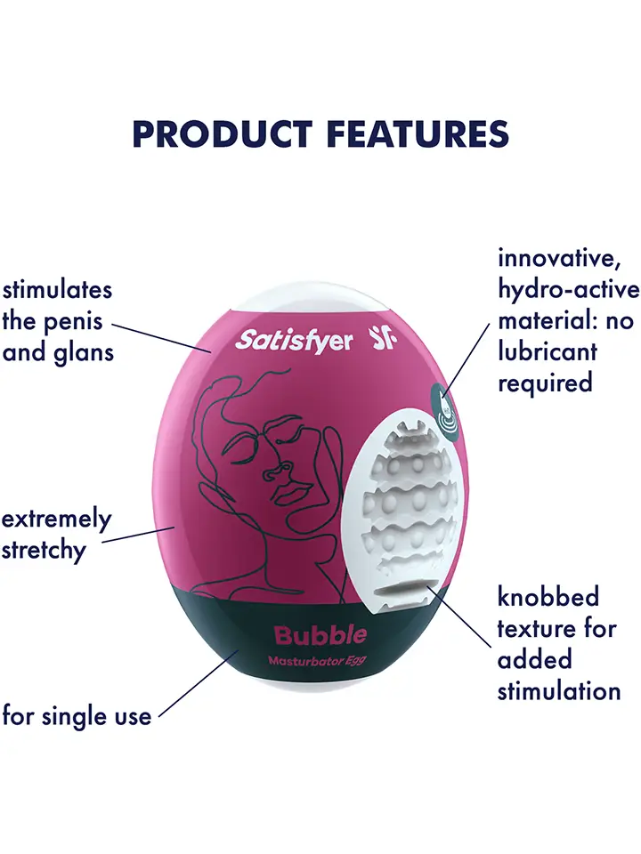 Satisfyer Masturbator Egg Bubble 3-pack - Palaist olas 2