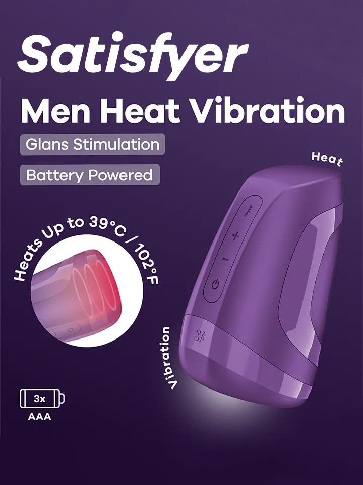 Satisfyer Men Heat Vibration Battery Powered - Vibrējošs masturbators 1 [full]