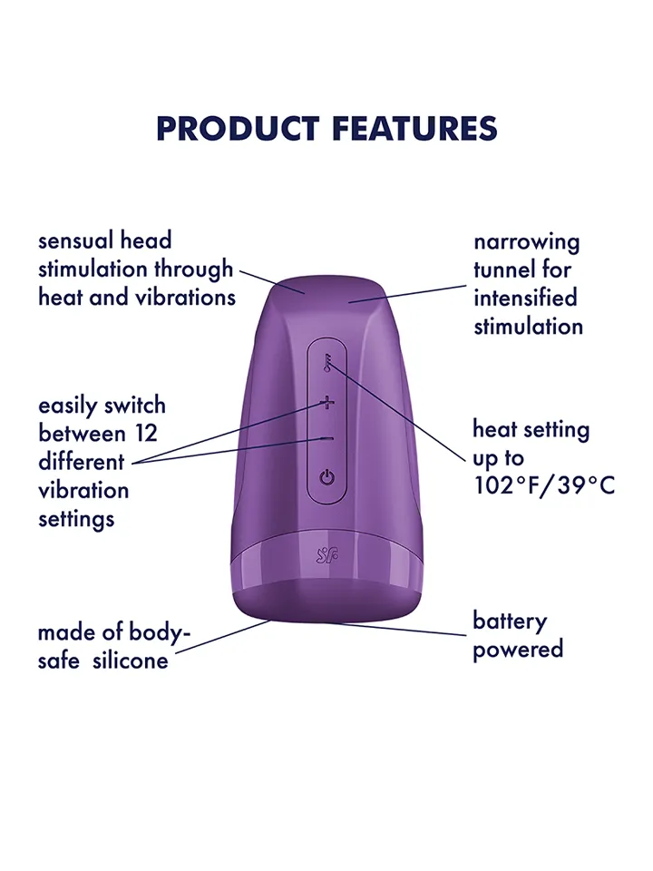 Satisfyer Men Heat Vibration Battery Powered - Vibrējošs masturbators 2 [full]