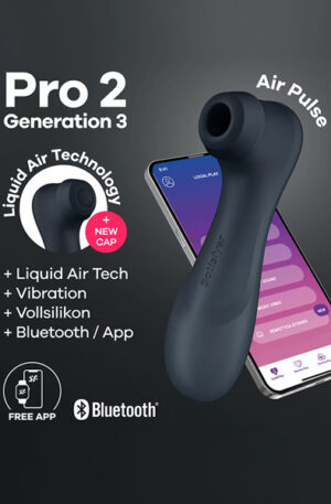 Satisfyer Pro 2 Gen. 3 With Liquid Air & Bluetooth App Black - Gaisa spiediena vibrators 1