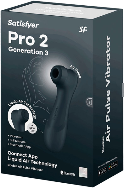 Satisfyer Pro 2 Gen. 3 With Liquid Air & Bluetooth App Black - Gaisa spiediena vibrators 7