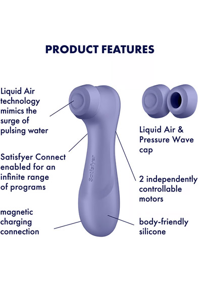 Satisfyer Pro 2 Gen. 3 With Liquid Air & Bluetooth App Purple - Gaisa spiediena vibrators 2