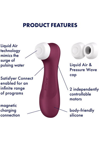 Satisfyer Pro 2 Gen. 3 With Liquid Air & Bluetooth App Red - Gaisa spiediena vibrators 2
