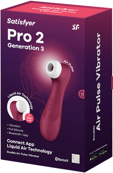 Satisfyer Pro 2 Gen. 3 With Liquid Air & Bluetooth App Red - Gaisa spiediena vibrators 7