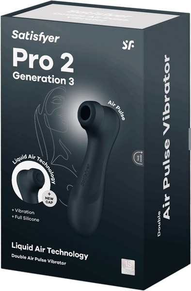 Satisfyer Pro 2 Generation 3 With Liquid Air Black - Gaisa spiediena vibrators 7