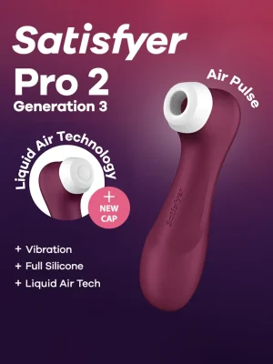 Satisfyer Pro 2 Generation 3 With Liquid Air Red - Gaisa spiediena vibrators 1 [full]
