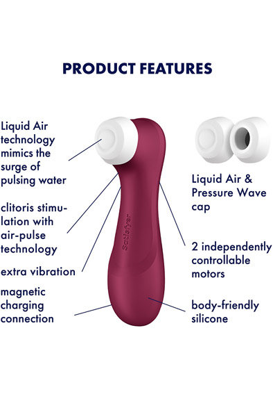 Satisfyer Pro 2 Generation 3 With Liquid Air Red - Gaisa spiediena vibrators 2