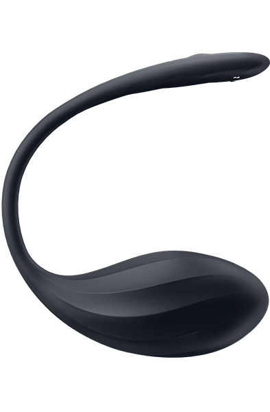 Satisfyer Ribbed Petal App Vibrator Black - App kontrolēta vibrējoša ola 3