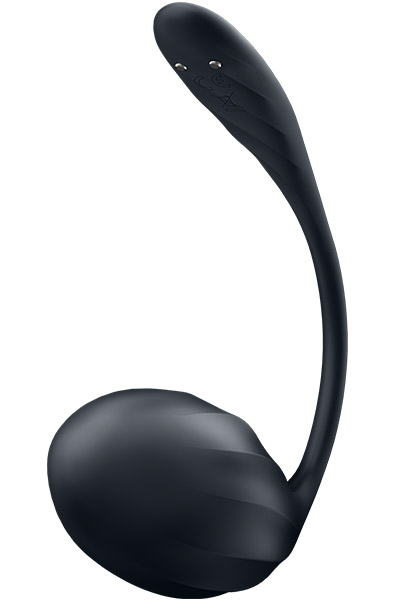 Satisfyer Ribbed Petal App Vibrator Black - App kontrolēta vibrējoša ola 4