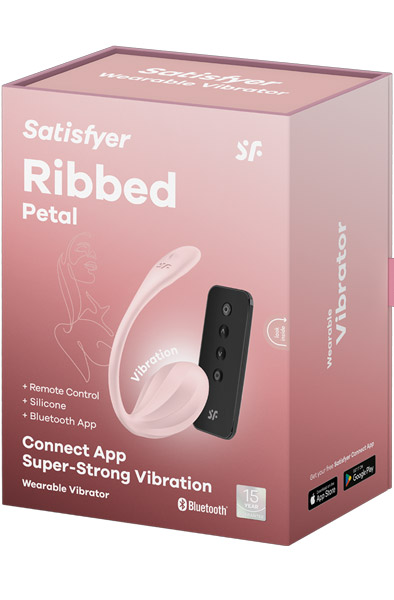 Satisfyer Ribbed Petal App Vibrator - App kontrolēta vibrējoša ola 5