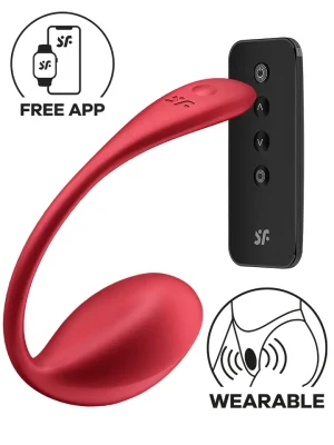 Satisfyer Shiny Petal Connect App Red - App kontrolēta vibrējoša ola 1