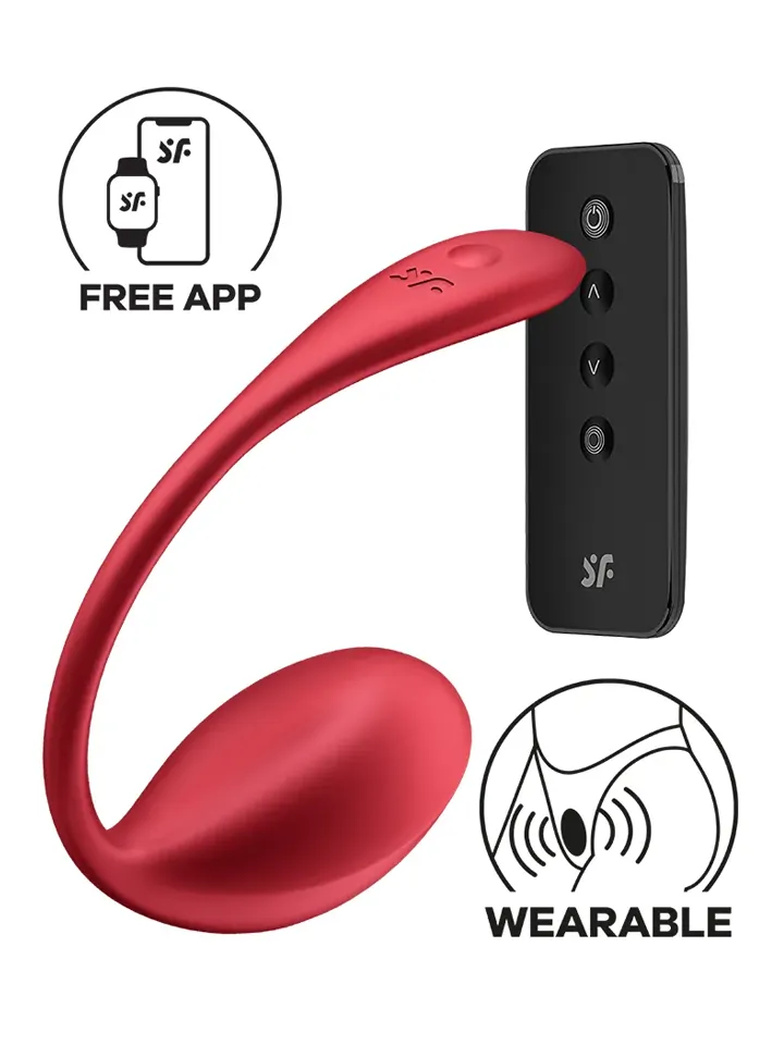 Satisfyer Shiny Petal Connect App Red - App kontrolēta vibrējoša ola 1 [full]