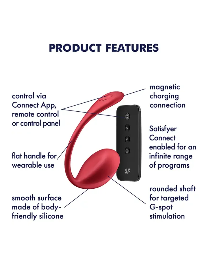 Satisfyer Shiny Petal Connect App Red - App kontrolēta vibrējoša ola 2 [full]