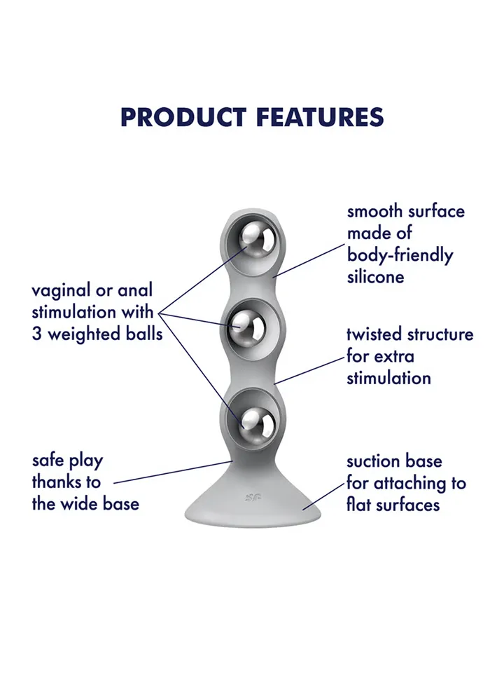 Satisfyer Triple Ball-R Weighted Dildo Grey - Anālais dildo 2 [full]