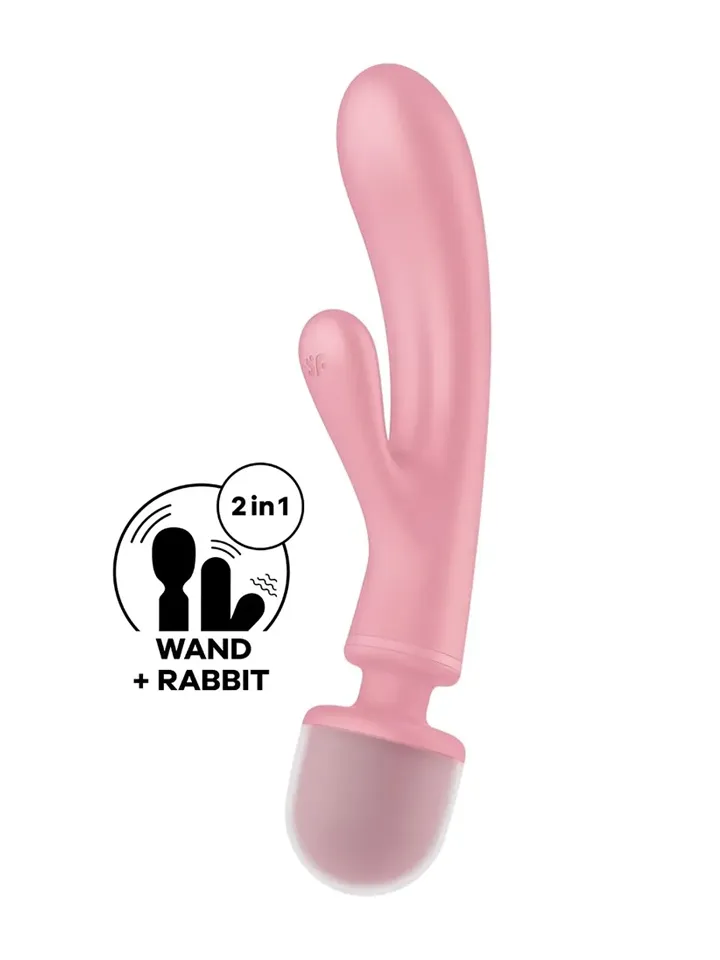 Satisfyer Triple Lover Pink - Burvju nūjiņa / masāžas zizlis 1 [full]