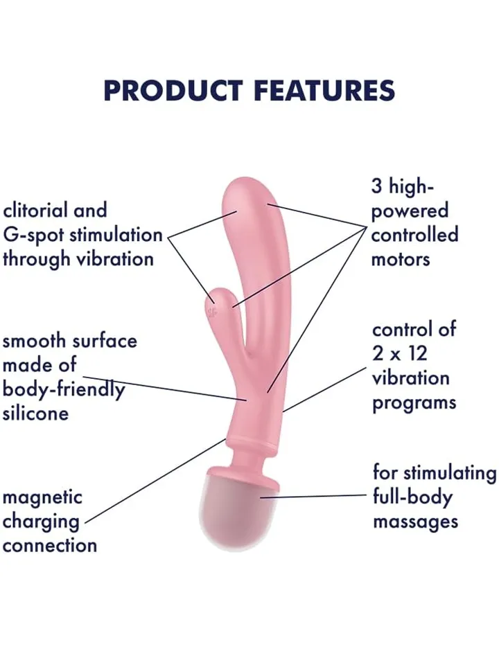 Satisfyer Triple Lover Pink - Burvju nūjiņa / masāžas zizlis 2