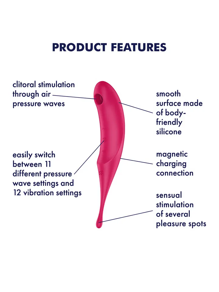 Satisfyer Twirling Pro Red - Gaisa spiediena vibrators 2 [full]