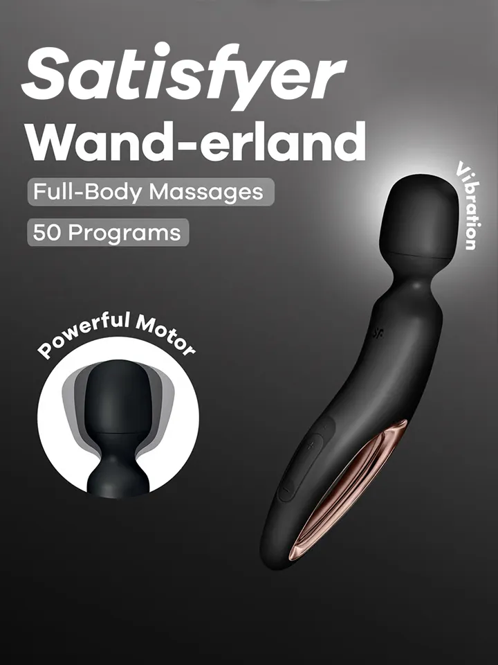 Satisfyer Wand-Erland Black/Rosegold - Burvju nūjiņa / masāžas zizlis 1 [full]