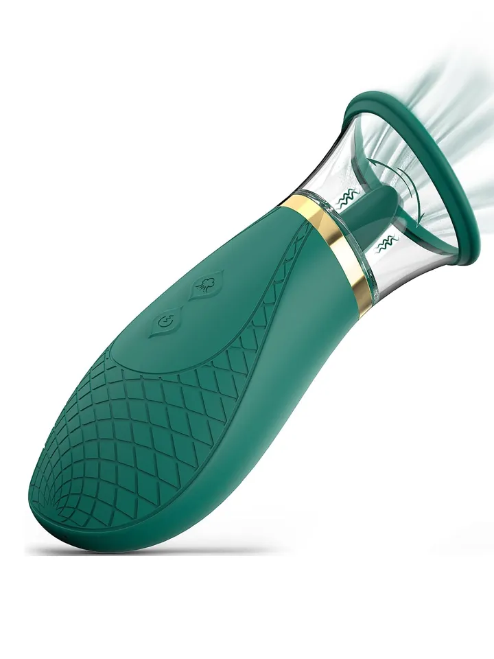 Scioness Suction & Clitoral Licking Stimulator Green - Klitors un maksts sūknis 1 [full]
