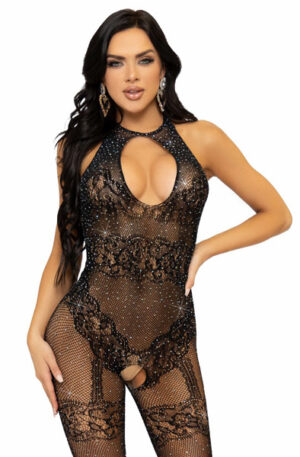 Seamless Fishnet Bodystocking Black - Bodystocking 1