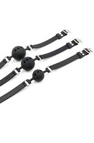 Set Of Silicone Gag Balls 3-pcs Black - Gag bumba 1