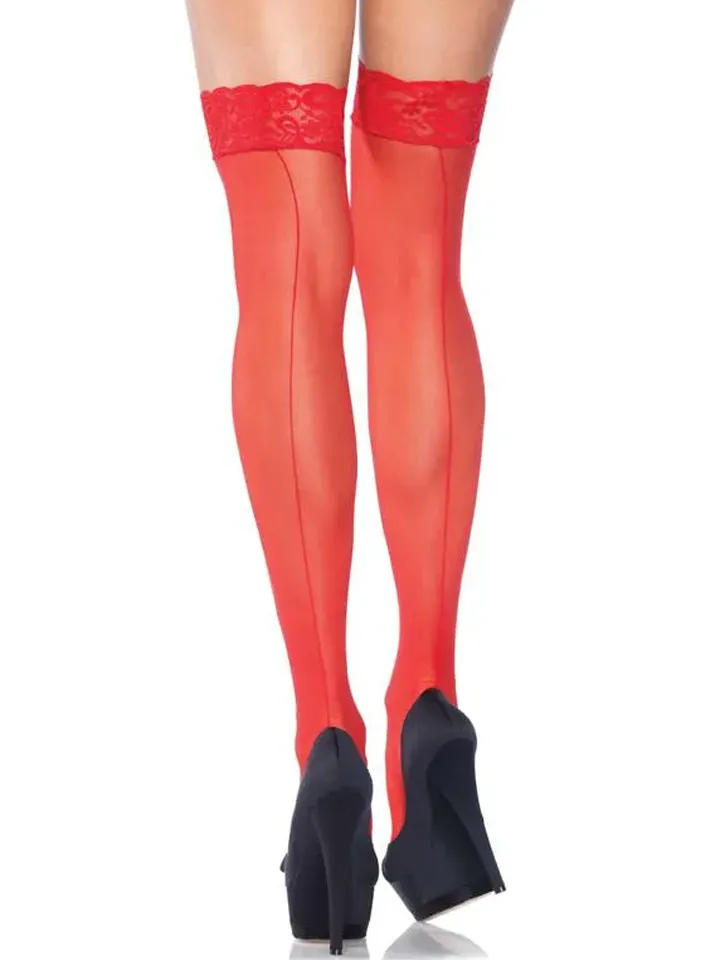 Sheer Backseam Stockings Red - Zeķes 1 [full]