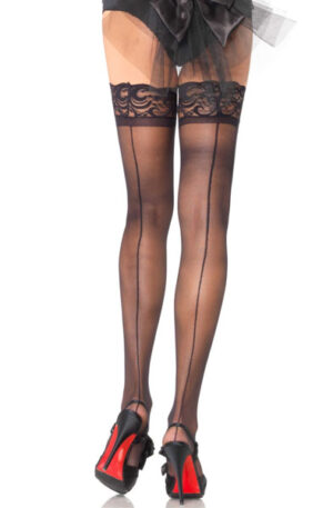 Sheer Stay Up's With Backseam Black - Zeķes 1