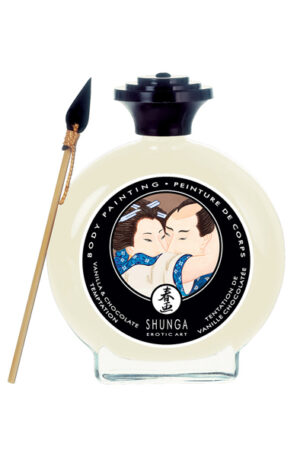 Shunga Erotic Art Bodypaint White Chocolate Vanilla 100ml - Ēdamā ķermeņa krāsa 1