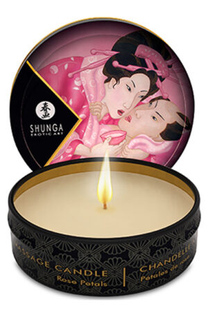 Shunga Erotic Art Massage Candle Rose Petals 30ml - Masāžas sveces 1