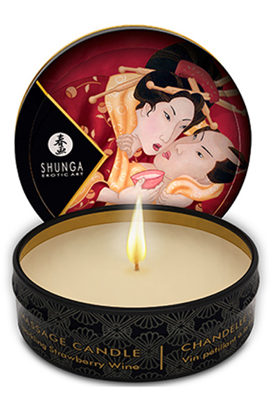 Shunga Erotic Art Massage Candle Sparkling Strawberry 30 ml - Masāžas sveces 2