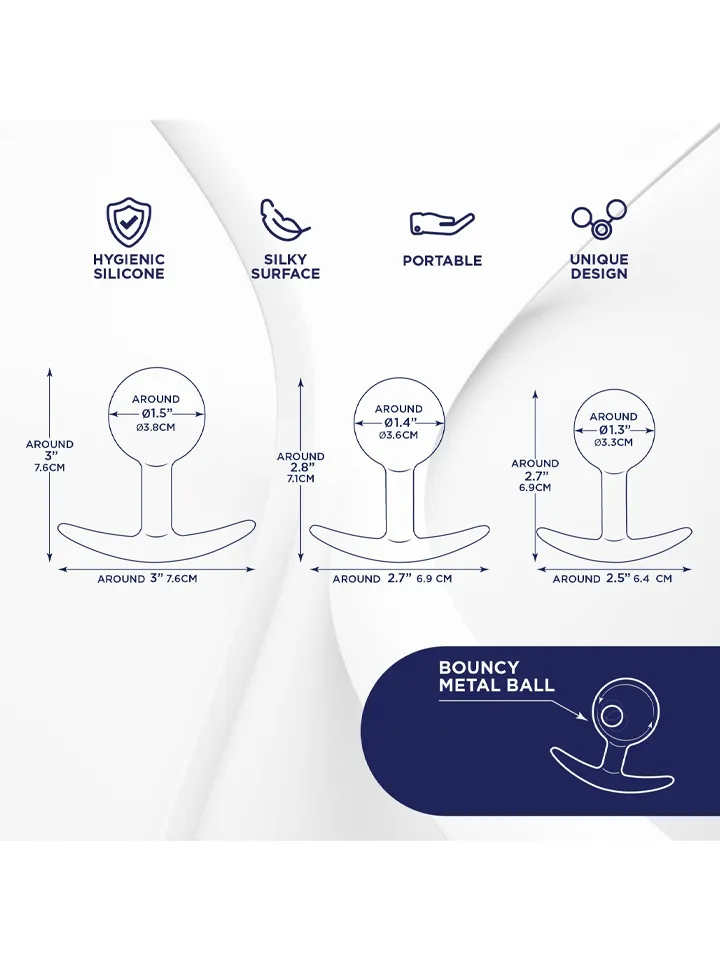 Silicone Anal Kit With Weighted Ball - Anālā spraudņa komplekts 2 [full]