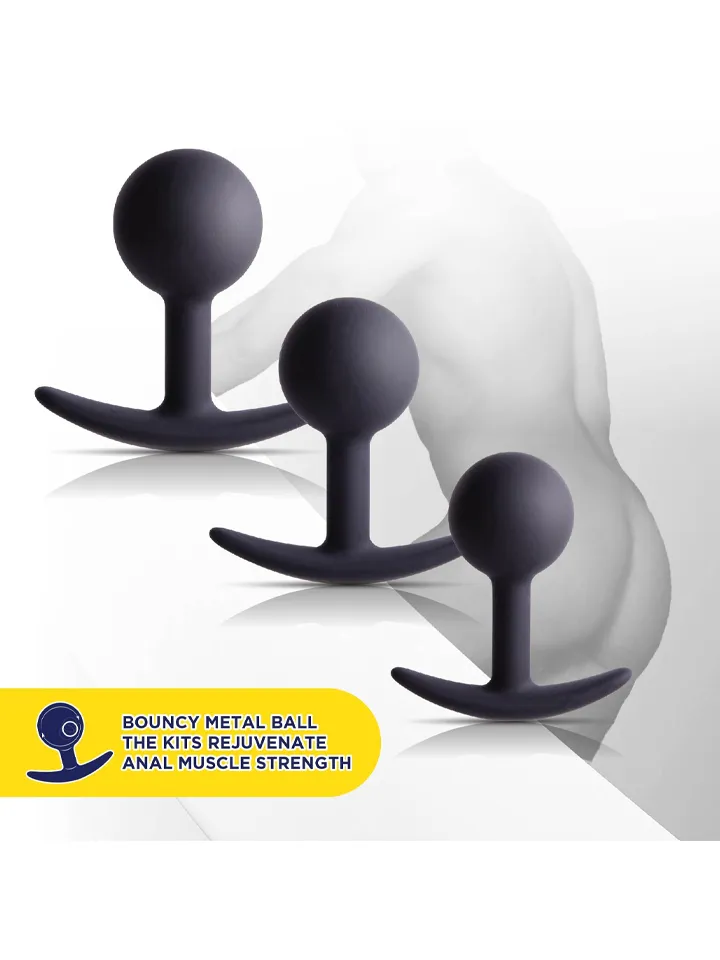 Silicone Anal Kit With Weighted Ball - Anālā spraudņa komplekts 3 [full]