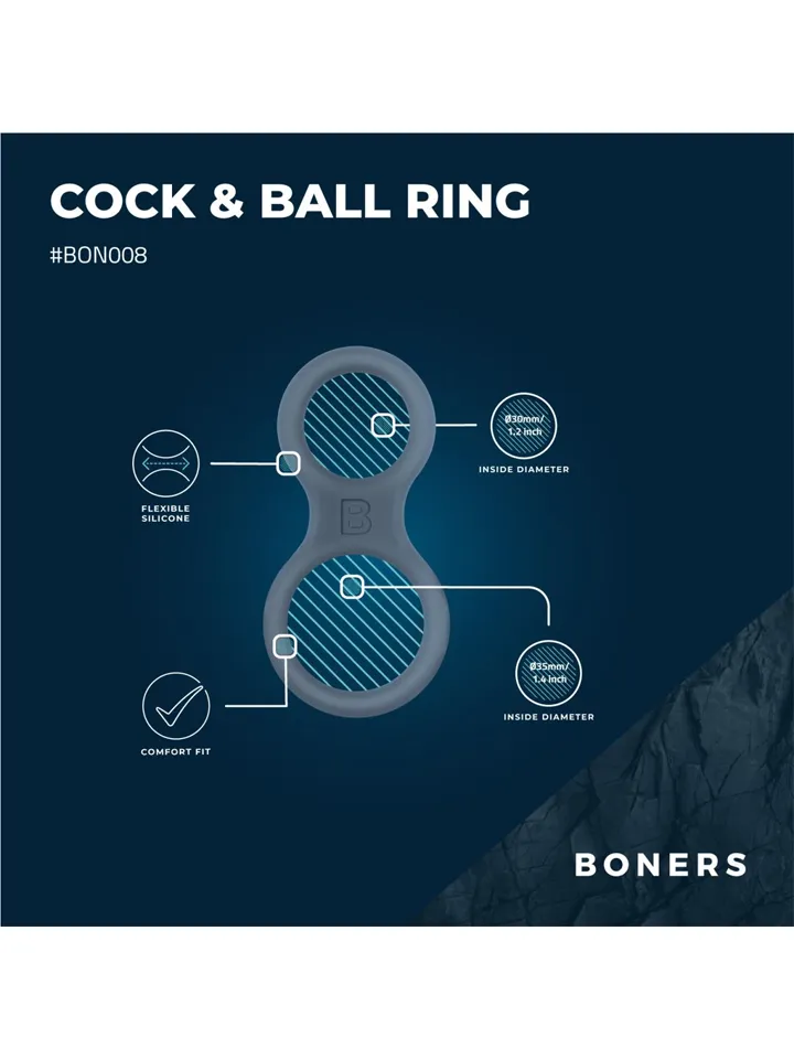 Silicone Cock Ring & Ball Stretcher - Dzimumlocekļa un sēklinieku maisiņa gredzeni 2 [full]