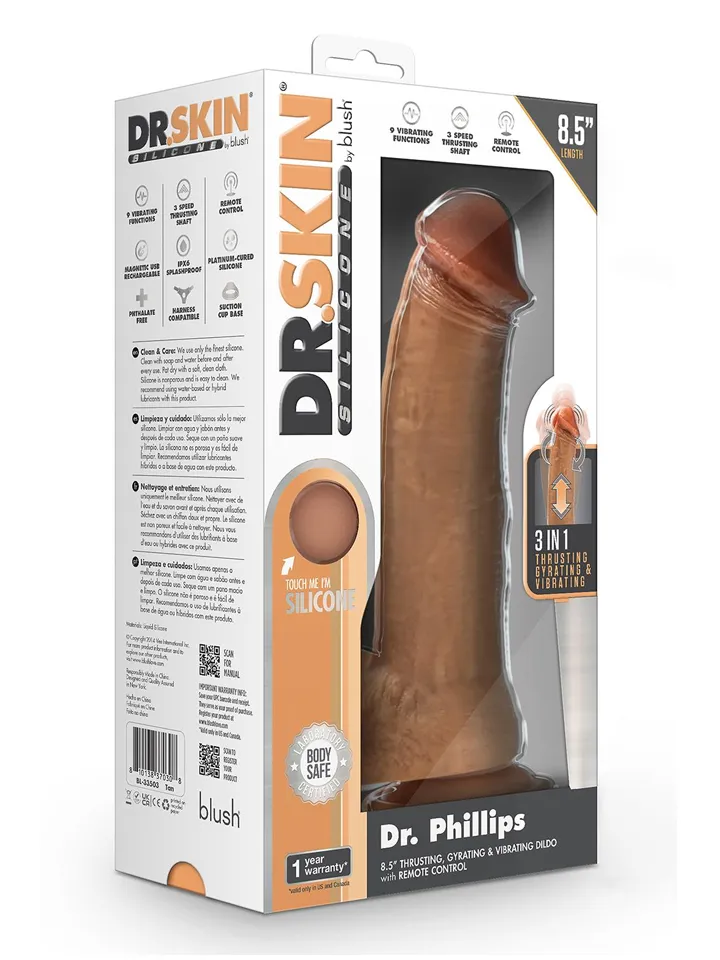 Silicone Dr. Phillips Thrusting Dildo 21,6 cm - Vibrējošs dildo 5 [full]
