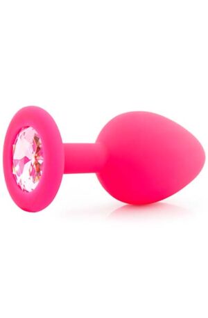 Silicone Plug With Gem Medium Pink - Anālais spraudnis 1