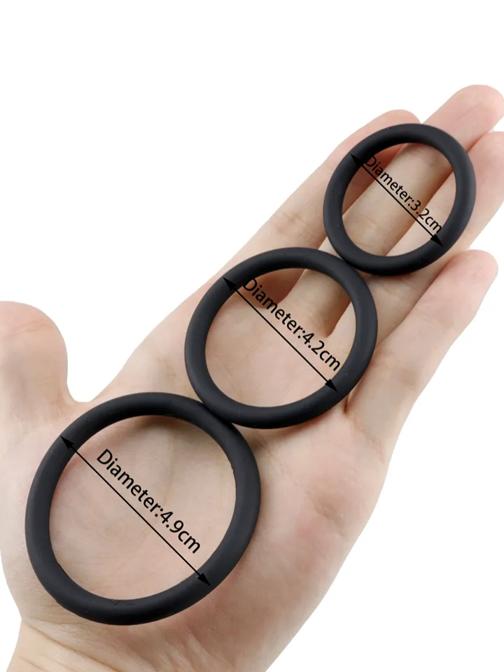 Silicone Ring Set Black 3-pack - Gaiļa gredzenu komplekts 2 [full]