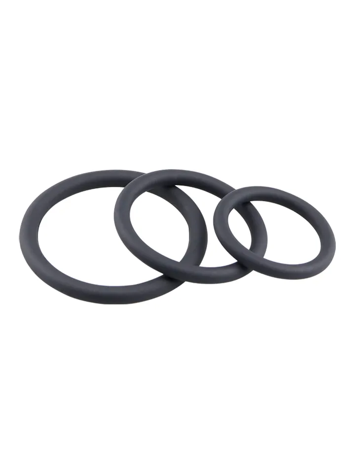Silicone Ring Set Black 3-pack - Gaiļa gredzenu komplekts 3 [full]