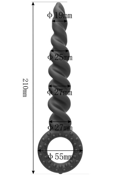 Silicone Twisted Anal Plug 21 cm - Anālais spraudnis 2