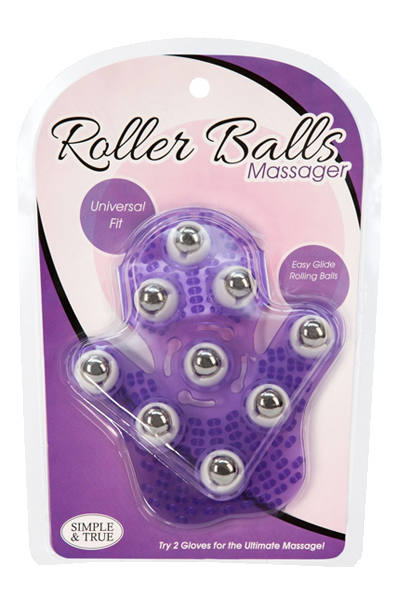 Simple & True Roller Balls Massager Purple - Masāžas cimds 2