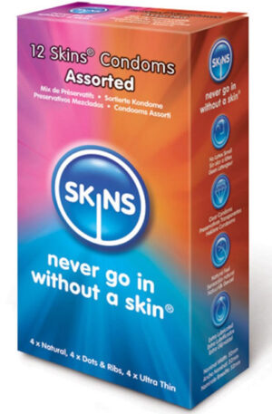 Skins Assorted Mix Kondomer 12-pack - Sajauc iepakojuma prezervatīvus 1