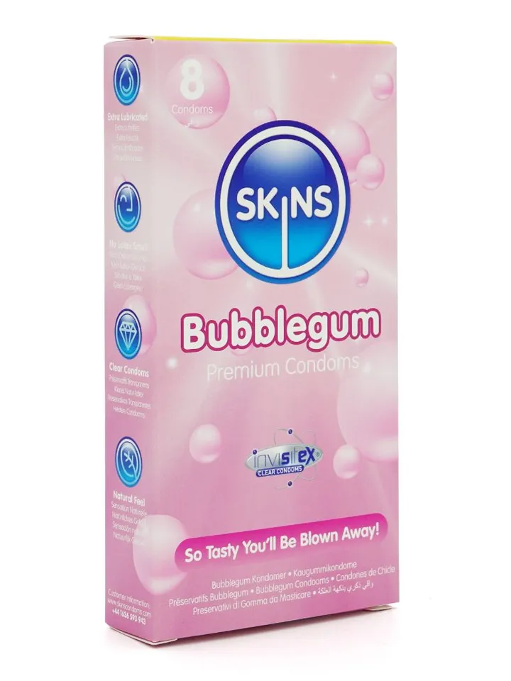 Skins Bubblegum Condoms 8-pack - Aromatizēti prezervatīvi 1 [full]