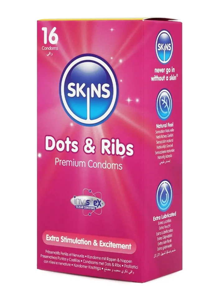 Skins Dots & Ribs Condoms 16-pack - Teksturēti prezervatīvi 1 [full]