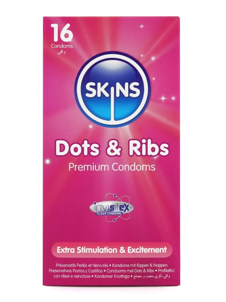 Skins Dots & Ribs Condoms 16-pack - Teksturēti prezervatīvi 2 [full]