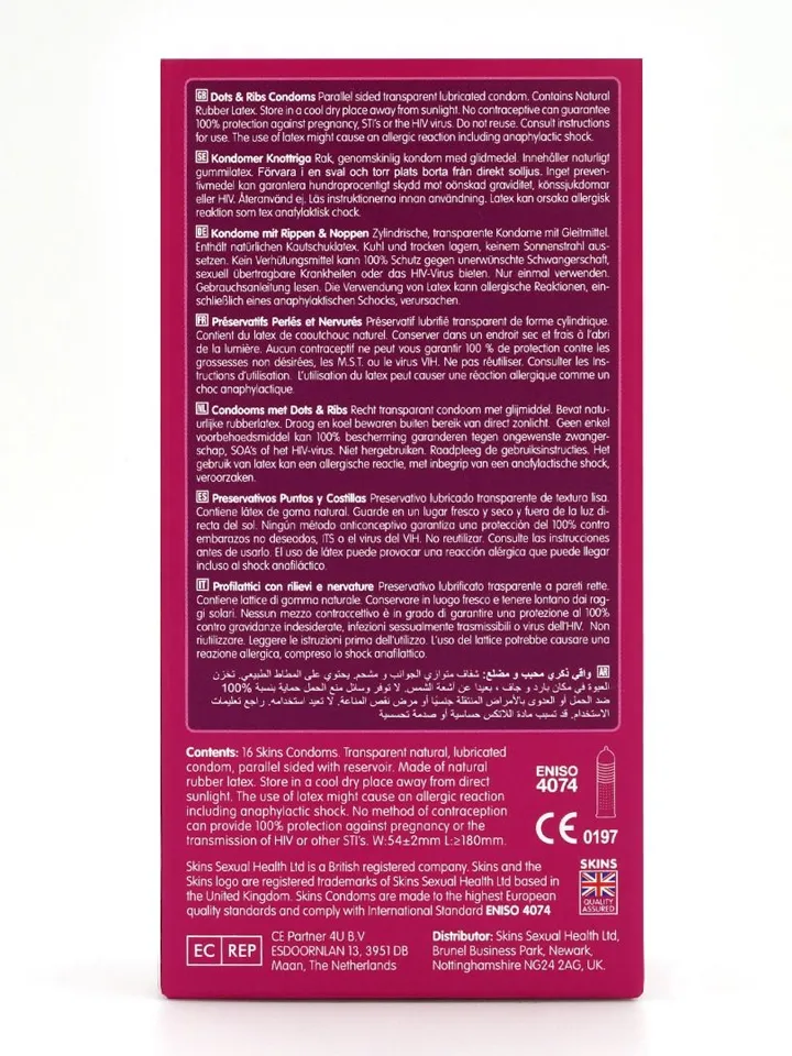 Skins Dots & Ribs Condoms 16-pack - Teksturēti prezervatīvi 3 [full]