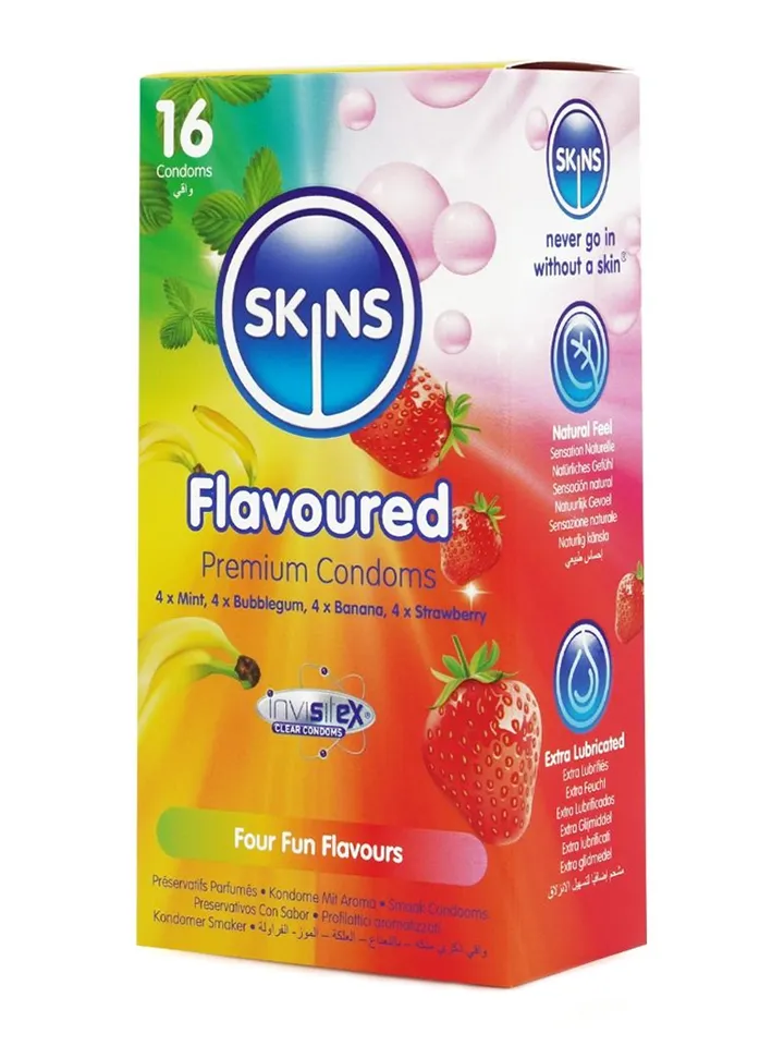 Skins Flavours Condoms 16-pack - Aromatizēti prezervatīvi 1 [full]