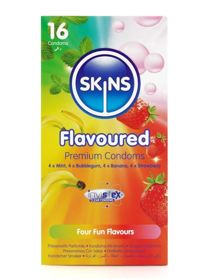 Skins Flavours Condoms 16-pack - Aromatizēti prezervatīvi 2 [full]